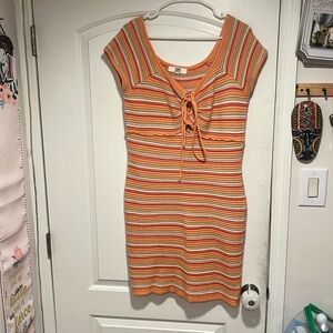 Beautiful knit summer dress with peek a boo holes